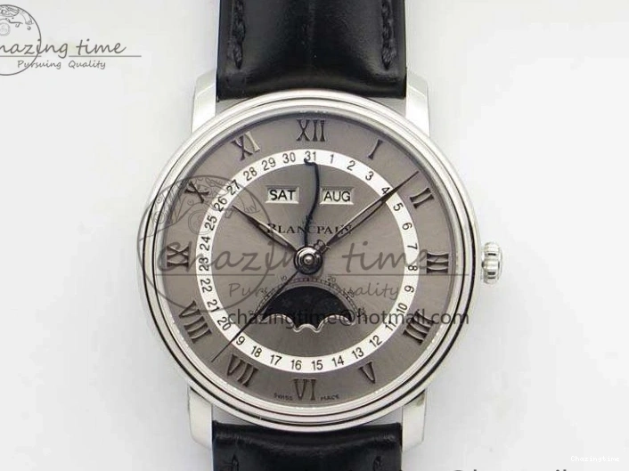 0519 FreshLook Villeret 6654 SS Complicated Function OMF 1:1 Best Edition White Dial On Brown Leather Strap A 8119